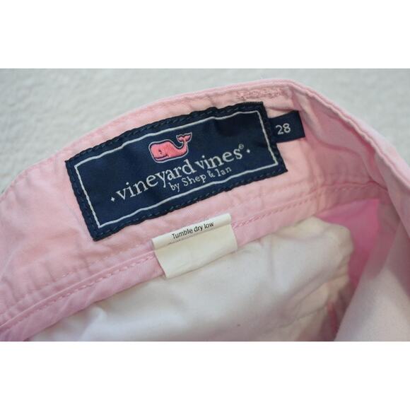 Vineyard Vines Club Golf Khaki Shorts Whale Pink Flat Athetic Mens Sz 28 - Picture 5 of 7